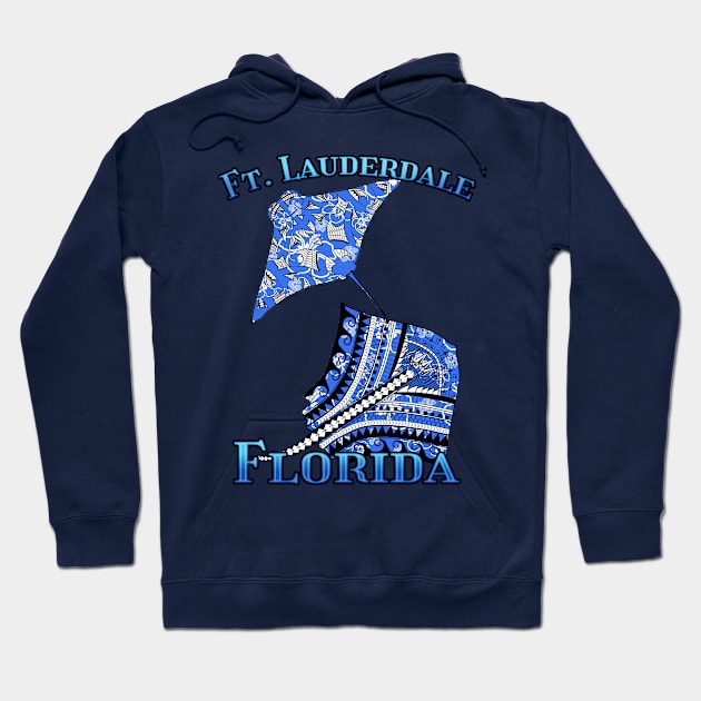 Fort Lauderdale Florida Vacation Tribal Stingray Hoodie by macdonaldcreativestudios